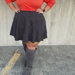 Plus Size Button Down Skirt
